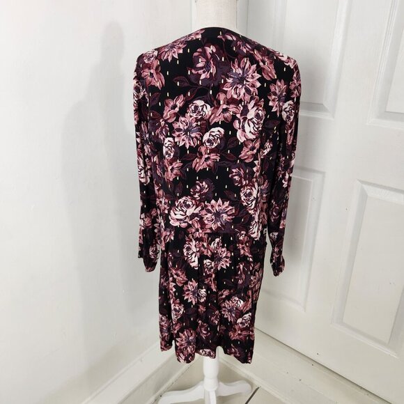 Garnet Hill Dress Womens 10 Purple Dropwaist Button Up Dark Romantic Moody - Picture 5 of 13